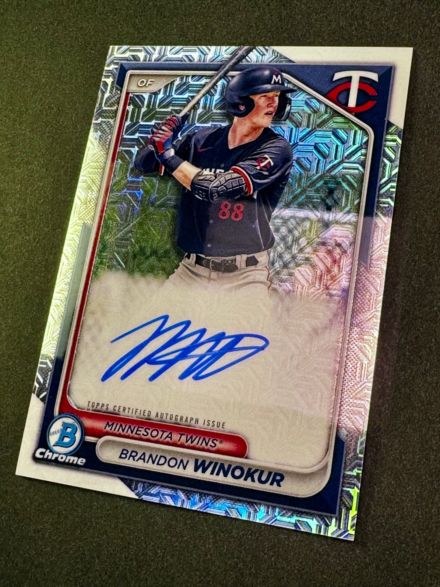 2024 Bowman Chrome Mojo #BMA-BWI Brandon Winokur Autograph Minnesota Twins