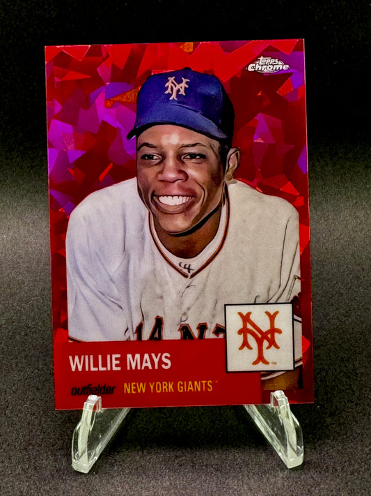2022 Topps Chrome Platinum Anniversary 24 Red Atomic /100 Willie Mays New York Giants