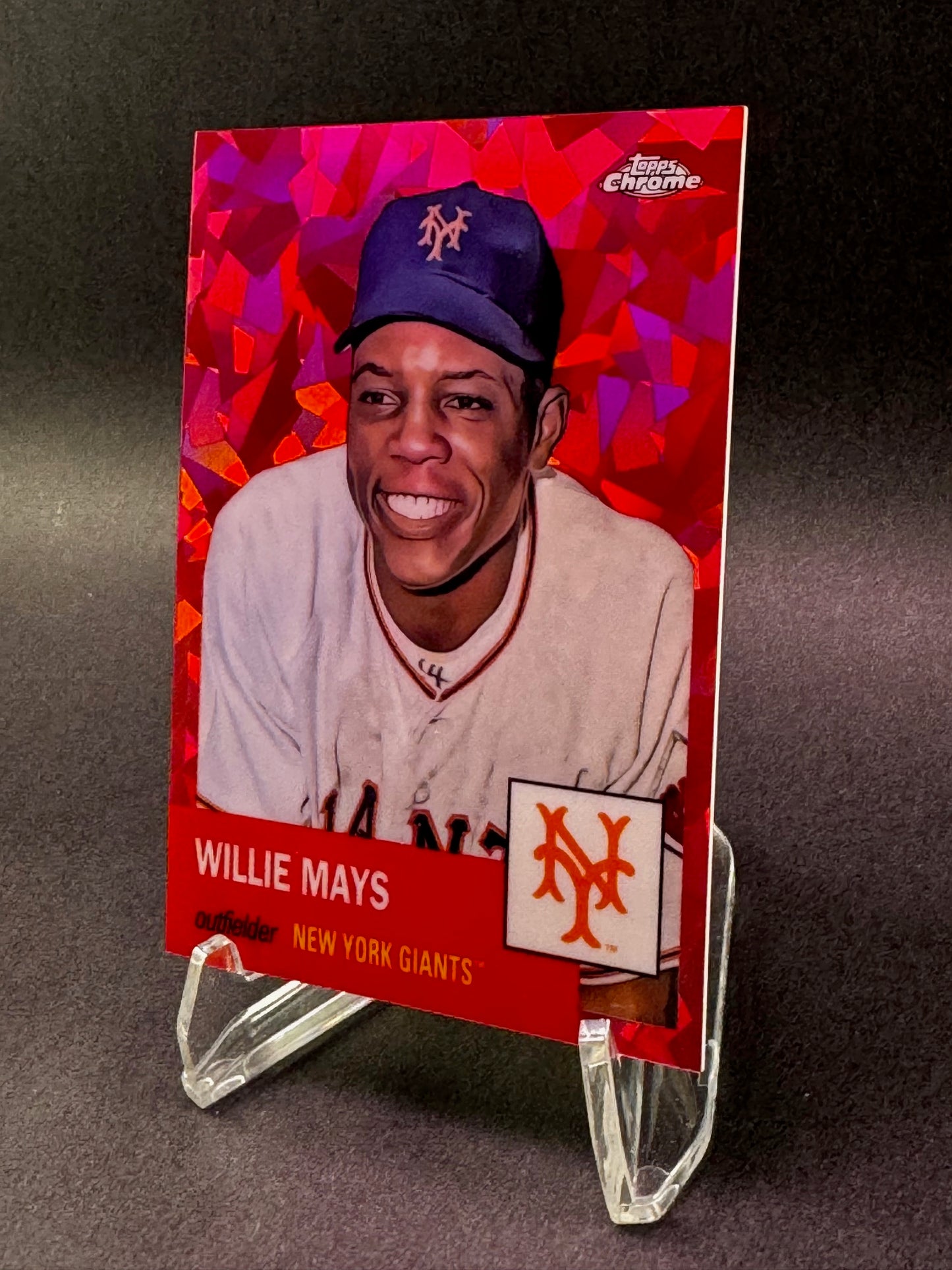 2022 Topps Chrome Platinum Anniversary 24 Red Atomic /100 Willie Mays New York Giants