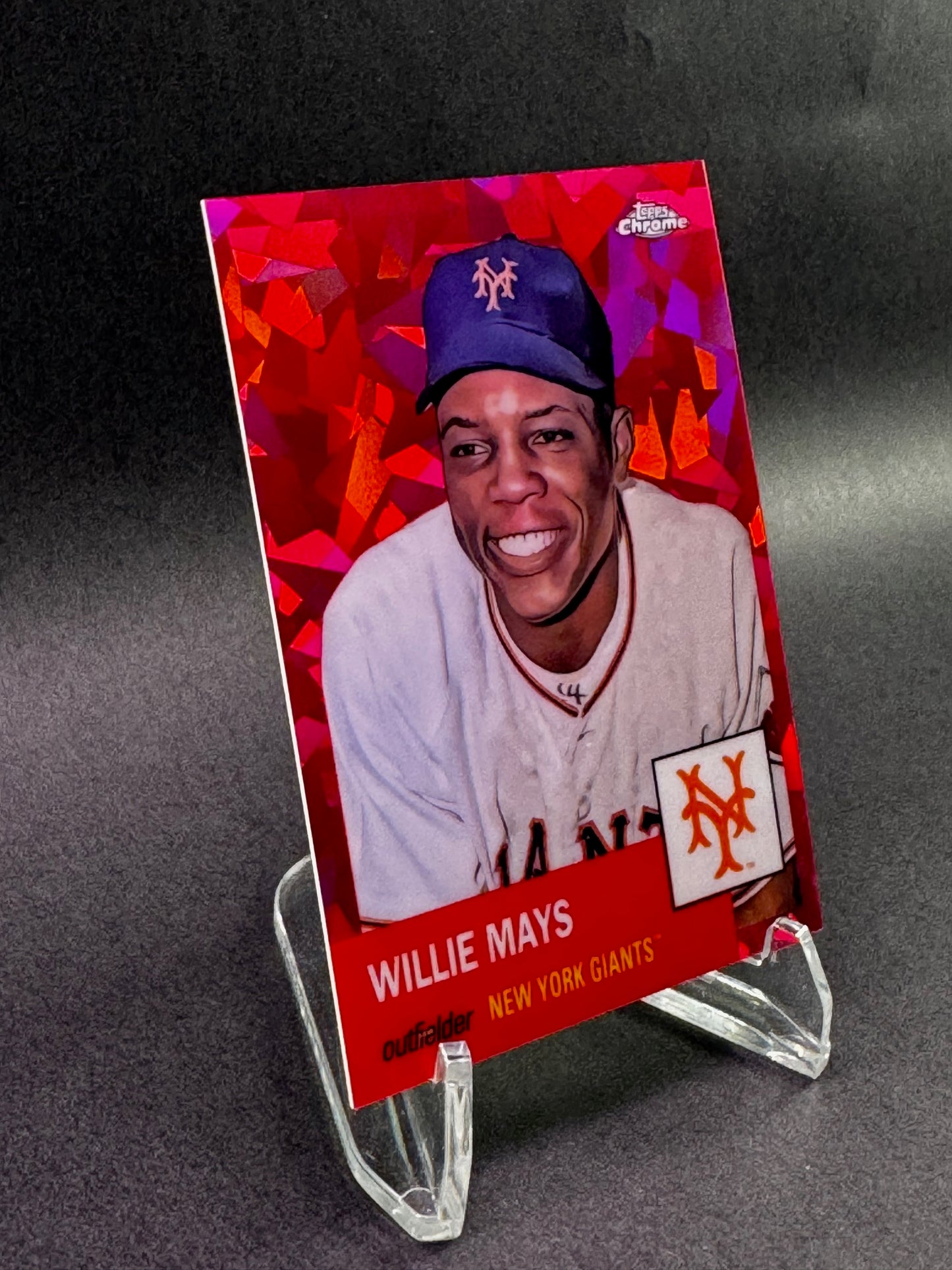 2022 Topps Chrome Platinum Anniversary 24 Red Atomic /100 Willie Mays New York Giants