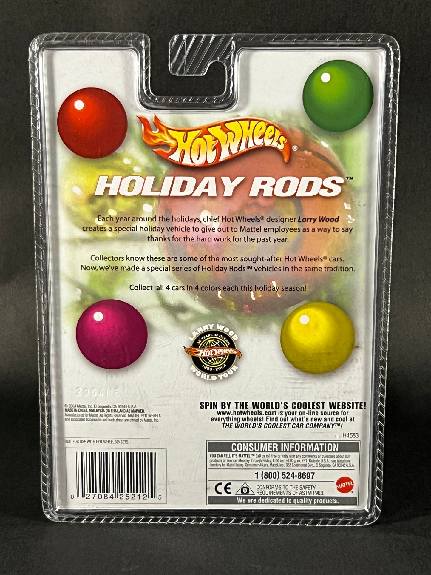 Hot Wheels Limited Edition 2004 Holiday Rods 1/4 Purple Passion, Red and Green