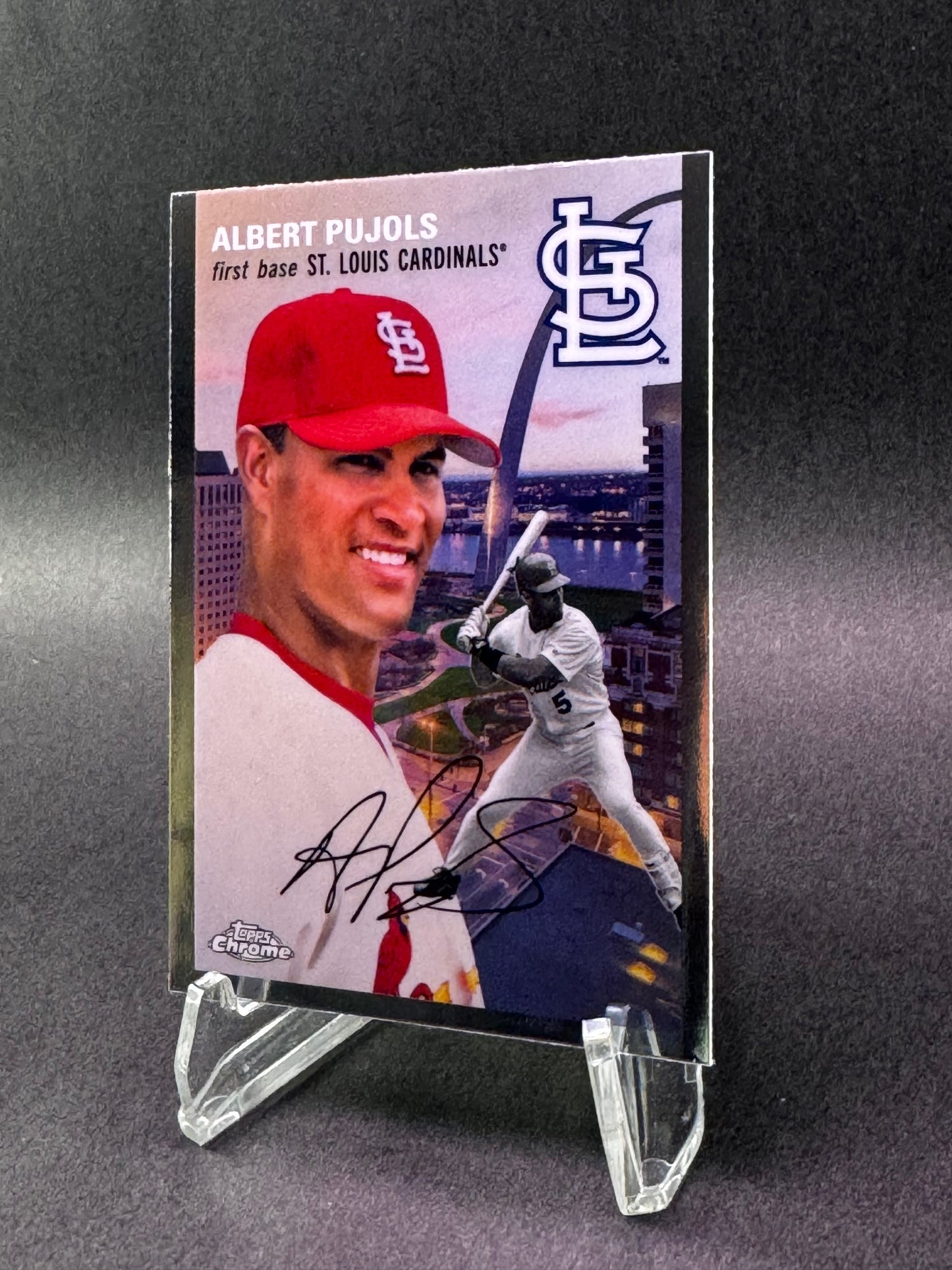 2023 Topps Chrome Platinum Anniversary City Variation 54CV-4 Albert Pujols St. Louis Cardinals