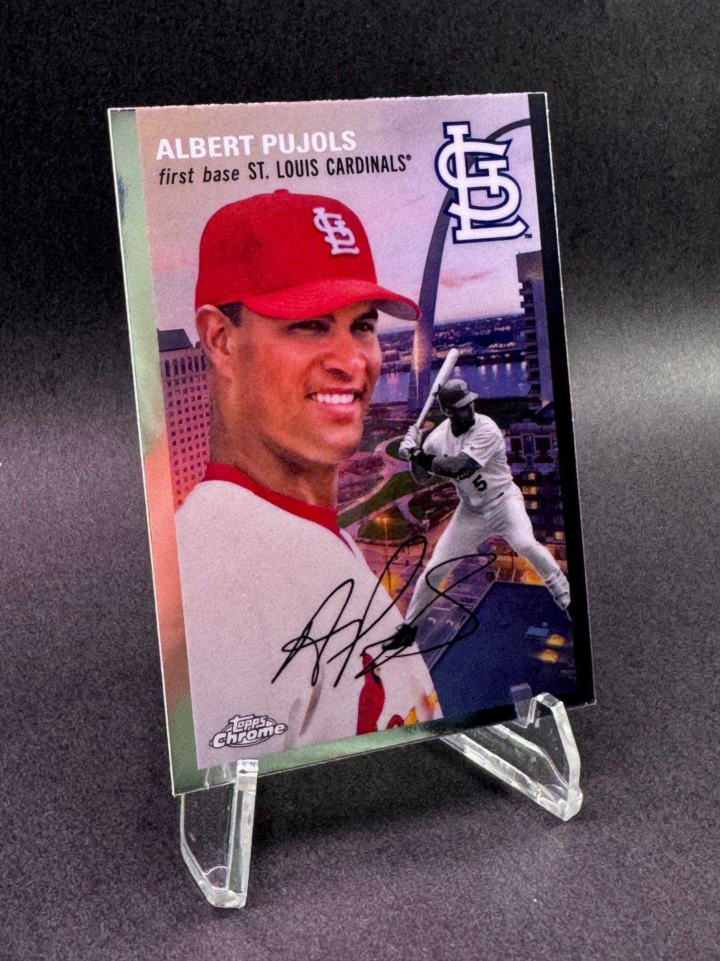 2023 Topps Chrome Platinum Anniversary City Variation 54CV-4 Albert Pujols St. Louis Cardinals