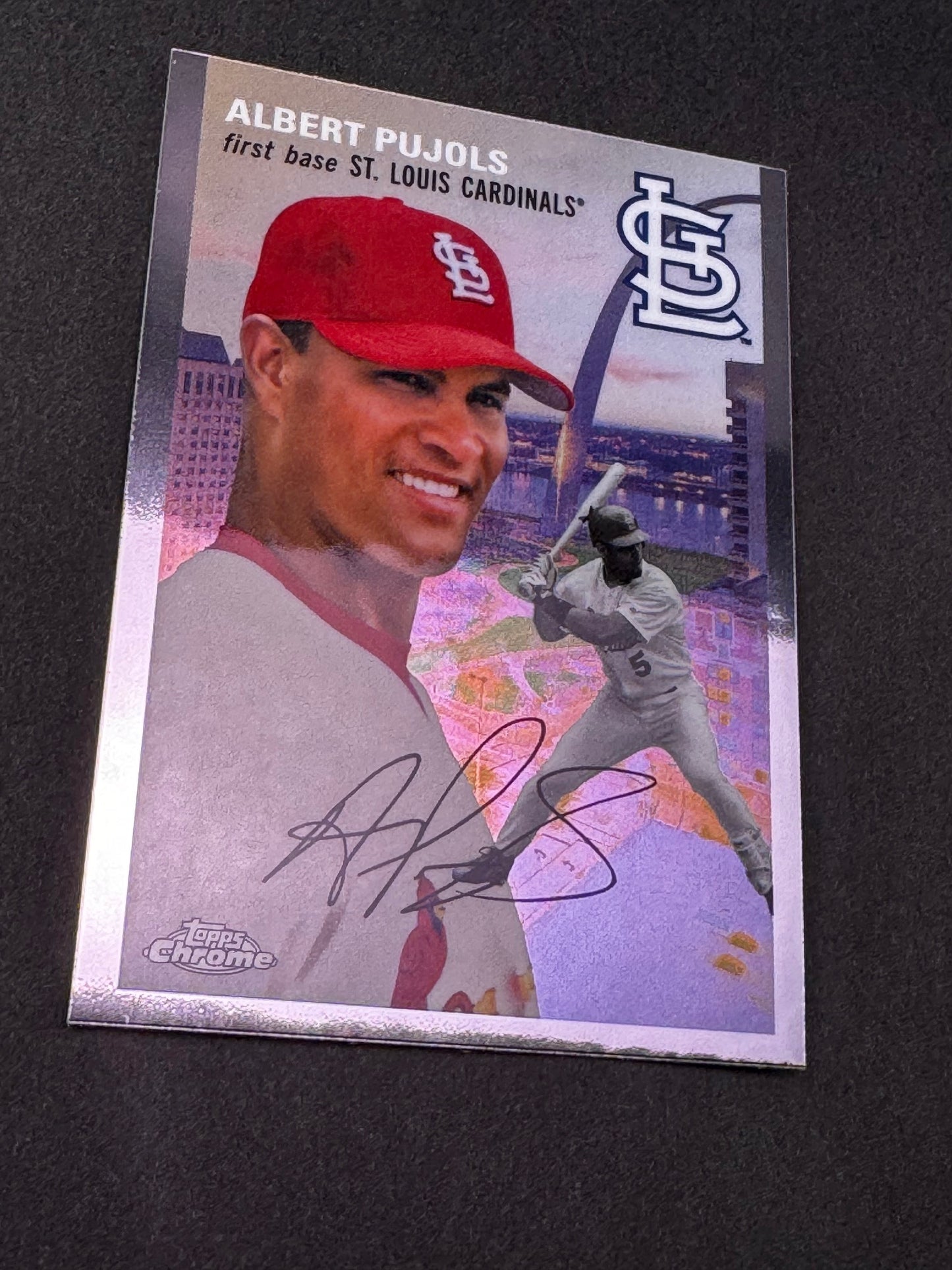 2023 Topps Chrome Platinum Anniversary City Variation 54CV-4 Albert Pujols St. Louis Cardinals