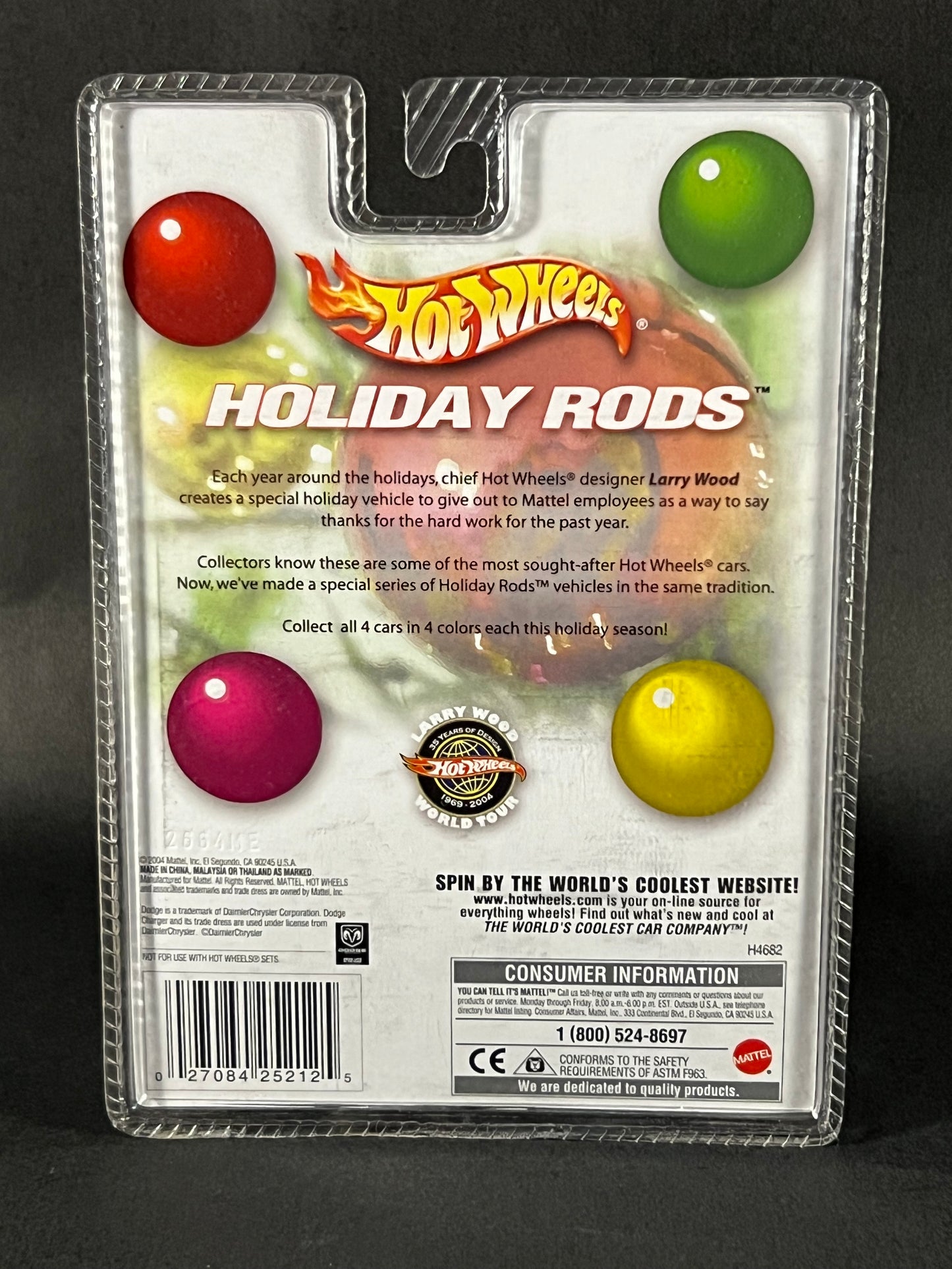 Hot Wheels Limited Edition 2004 Holiday Rods 1/4 '67 Dodge Charger, Red