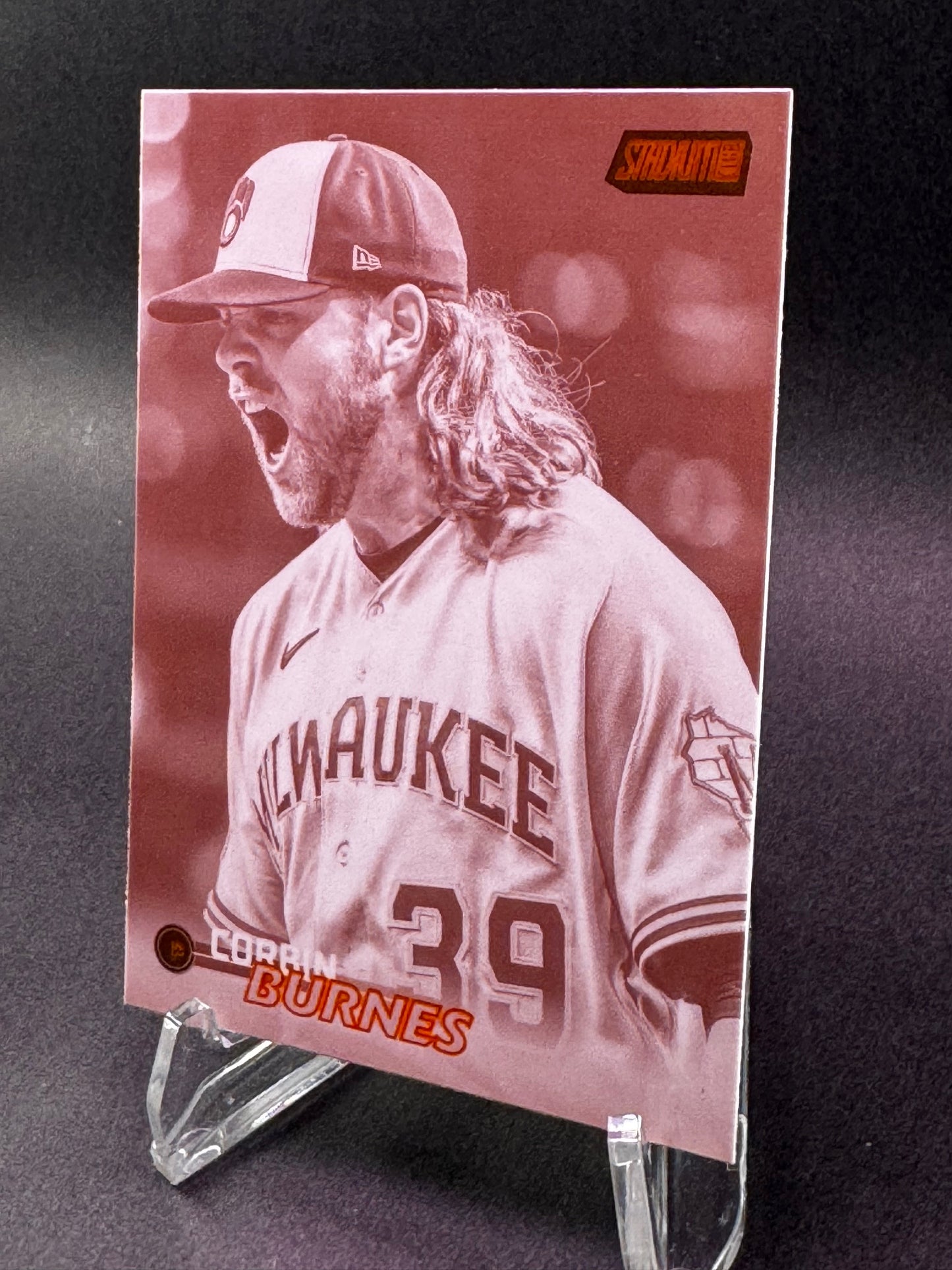 2023 Topps Stadium Club Orange Sepia 120 Corbin Burnes Milwaukee Brewers