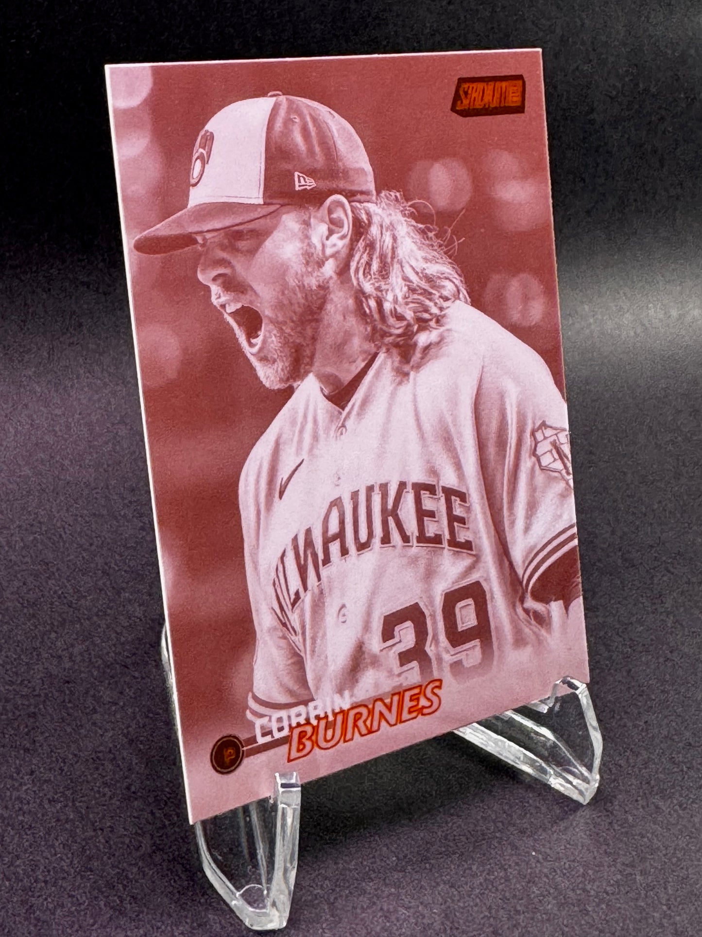 2023 Topps Stadium Club Orange Sepia 120 Corbin Burnes Milwaukee Brewers
