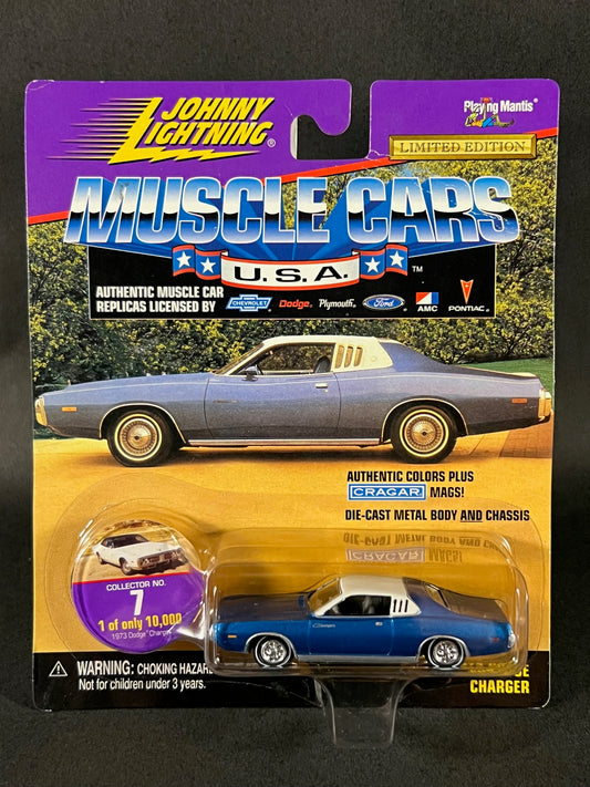 Johnny Lightning 1998 Muscle Cars USA #7 1973 Dodge Charger, Blue