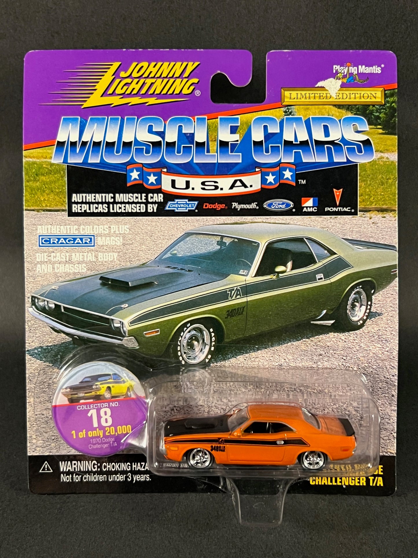 Johnny Lightning 1998 Muscle Cars USA #18 1970 Dodge Challenger T/A, Orange