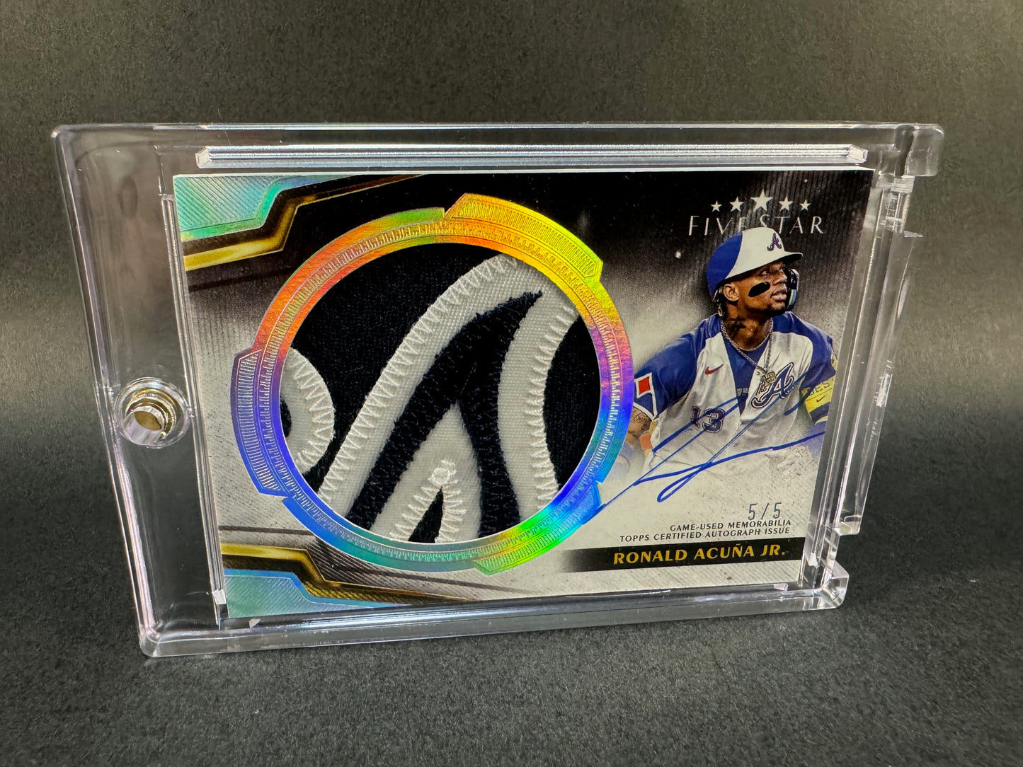 2024 Topps Five Star Jumbo Patch Autograph 5/5 Ronald Acuna Jr. Braves