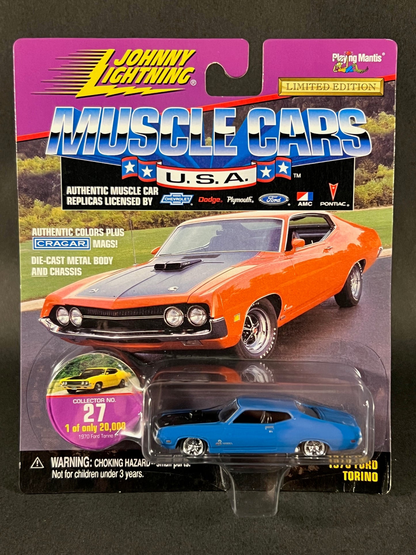 Johnny Lightning 1998 Muscle Cars USA #27 1970 Ford Torino, Blue