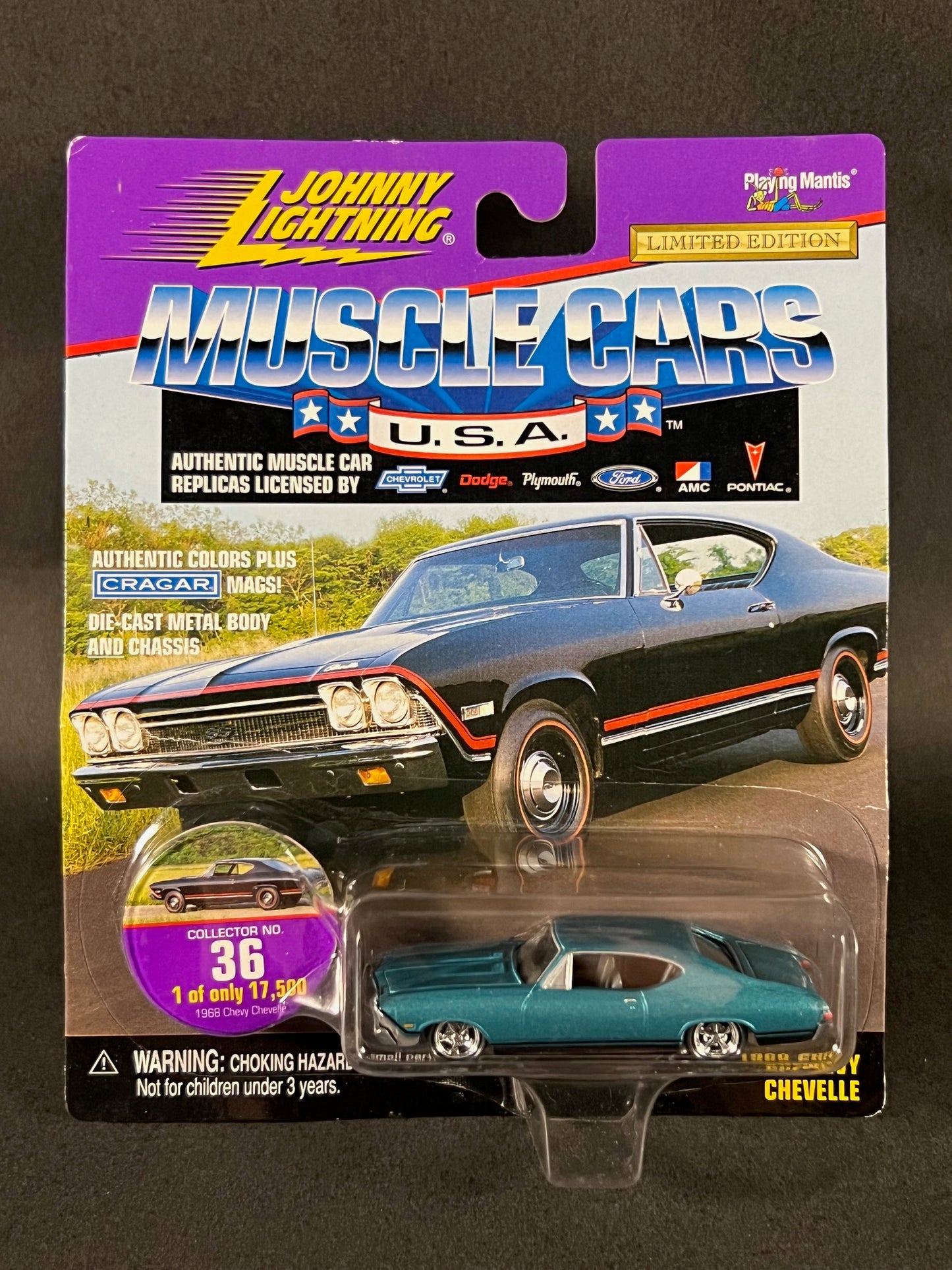 Johnny Lightning 1998 Muscle Cars USA #36 1968 Chevy Chevelle, Blue