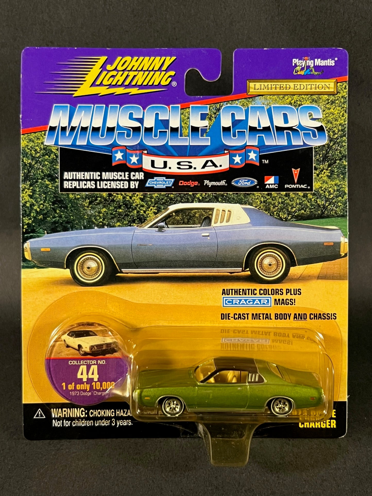 Johnny Lightning 1998 Muscle Cars USA #44 1973 Dodge Charger, Green