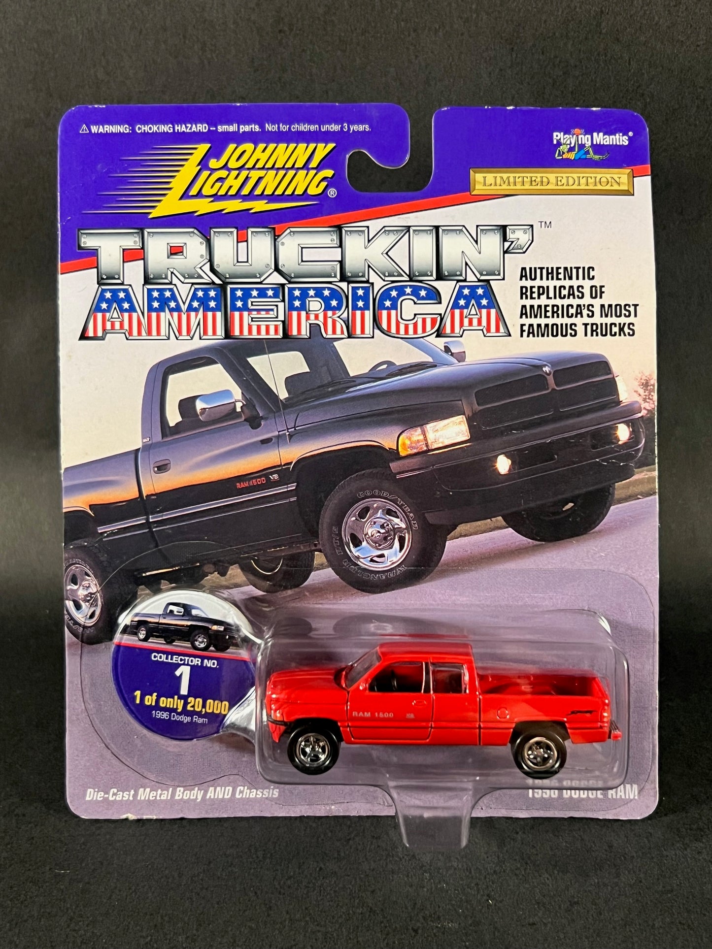 Johnny Lightning 1997 Truckin' America #1 1996 Dodge Ram, Red