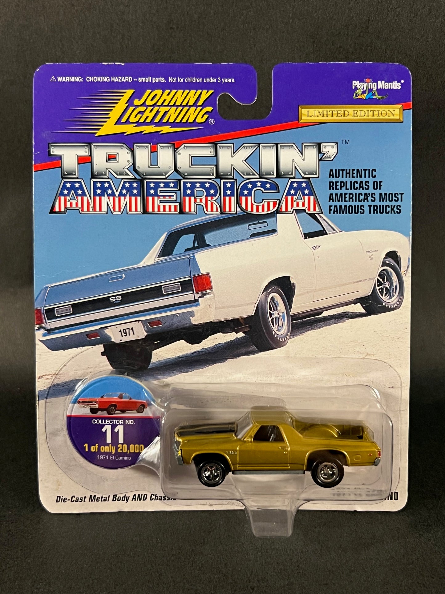 Johnny Lightning 1997 Truckin' America #11 1971 El Camino, Gold