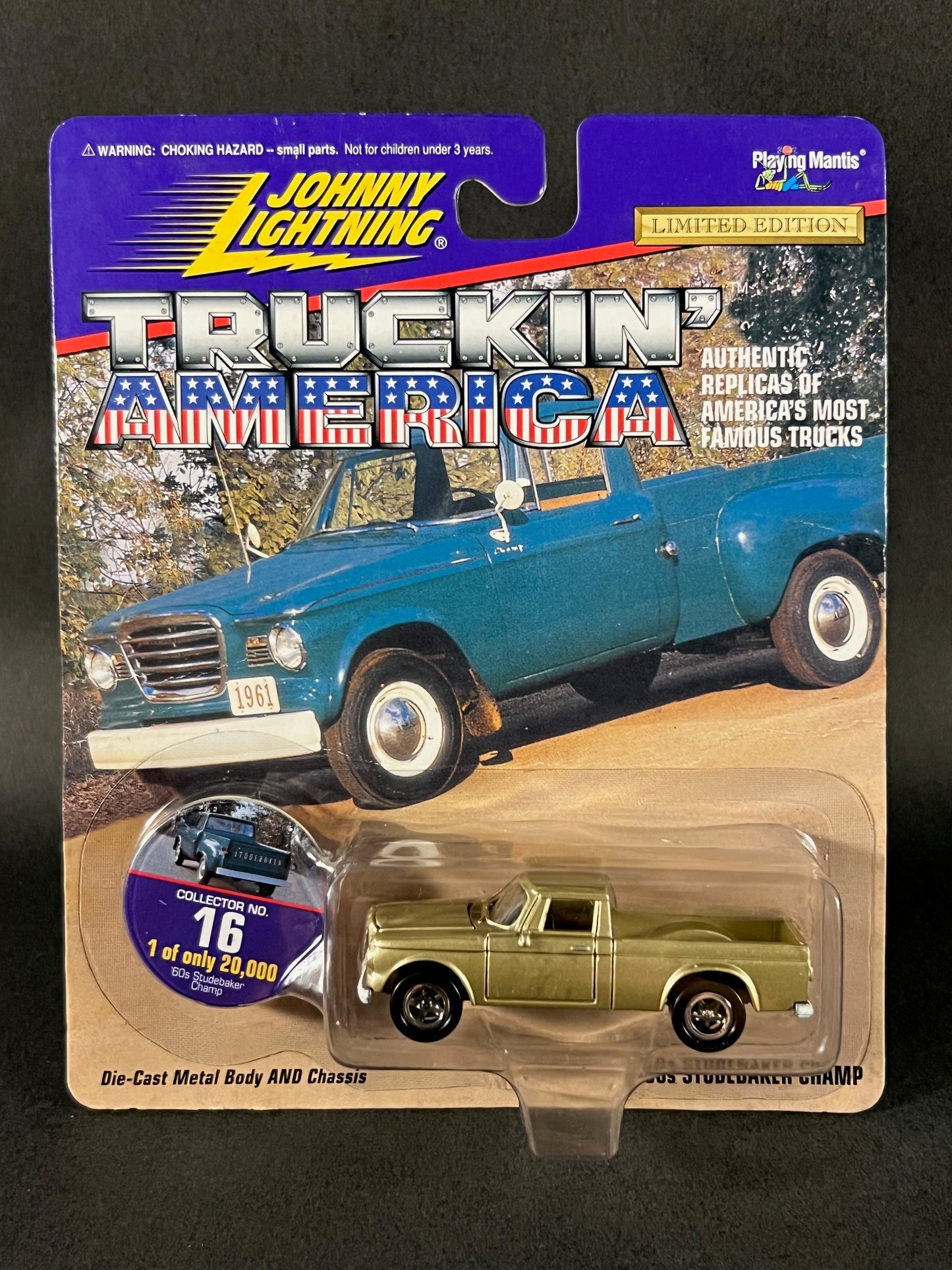 Johnny Lightning 1997 Truckin' America #16 60's Studebaker Champ, Gold