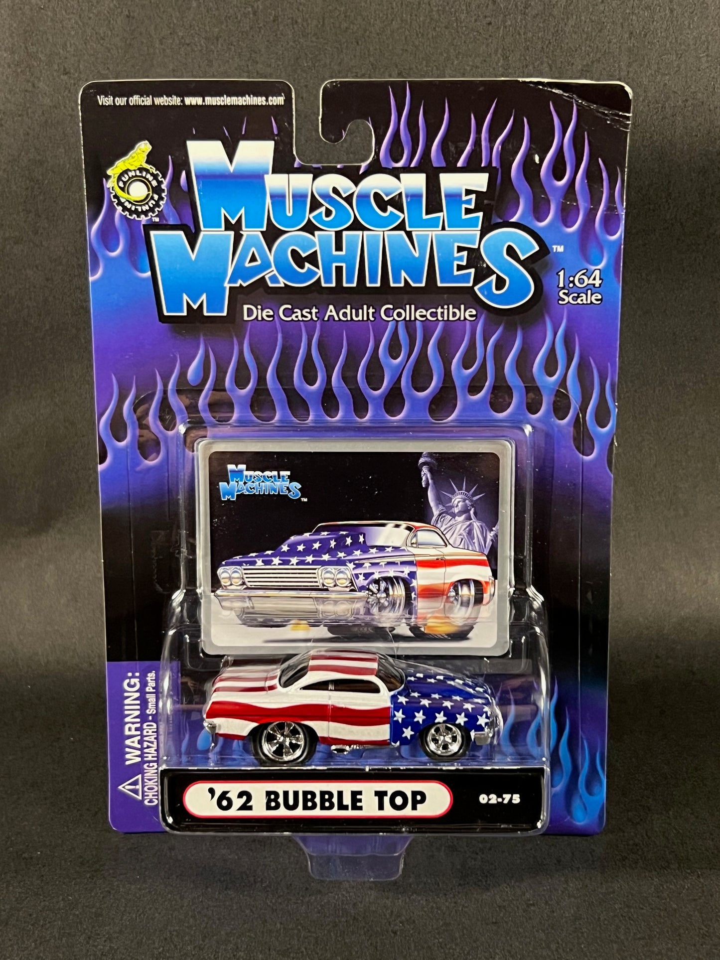 Muscle Machines 2002 Series 2 02-75 '62 Bubble Top, Red White & Blue