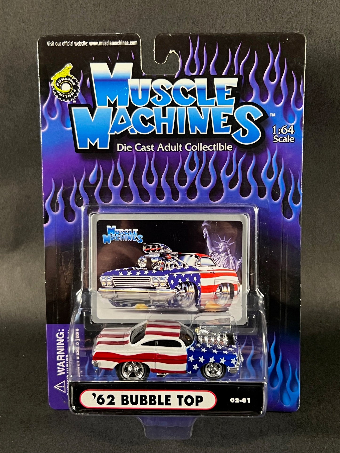 Muscle Machines 2002 Series 2 02-81 '62 Bubble Top, Red White & Blue