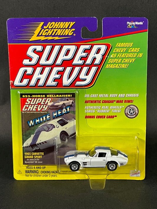 Johnny Lightning 1999 Super Chevy 1963 Corvette Grand Sport, White