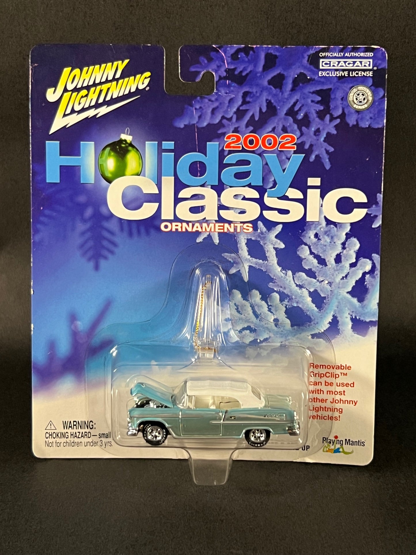 Johnny Lightning 2002 Holiday Classic Ornaments 1955 Chevy Bel Air, Blue