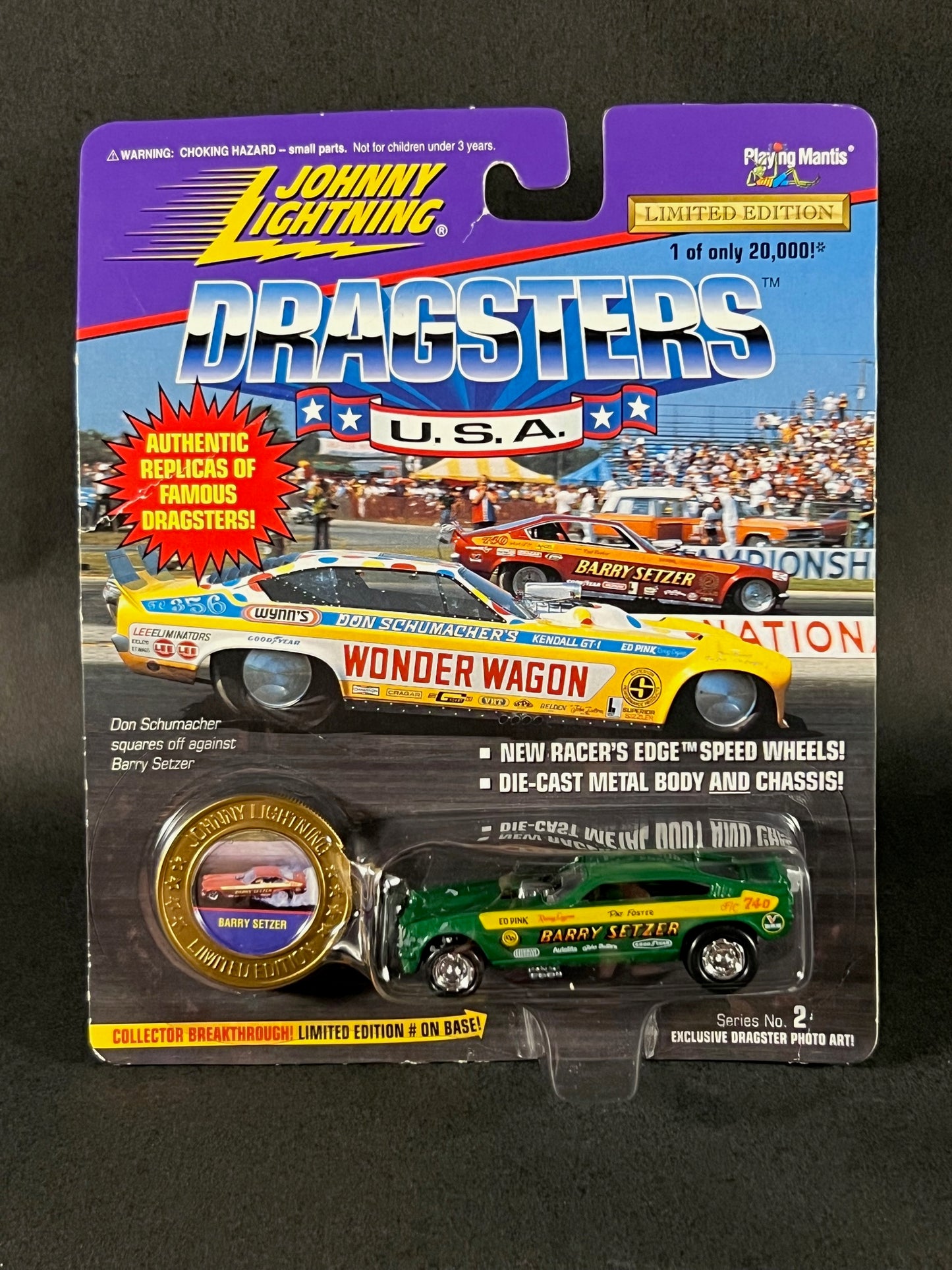 Johnny Lightning 1996 Dragsters USA Series 2 Barry Setzer, Green