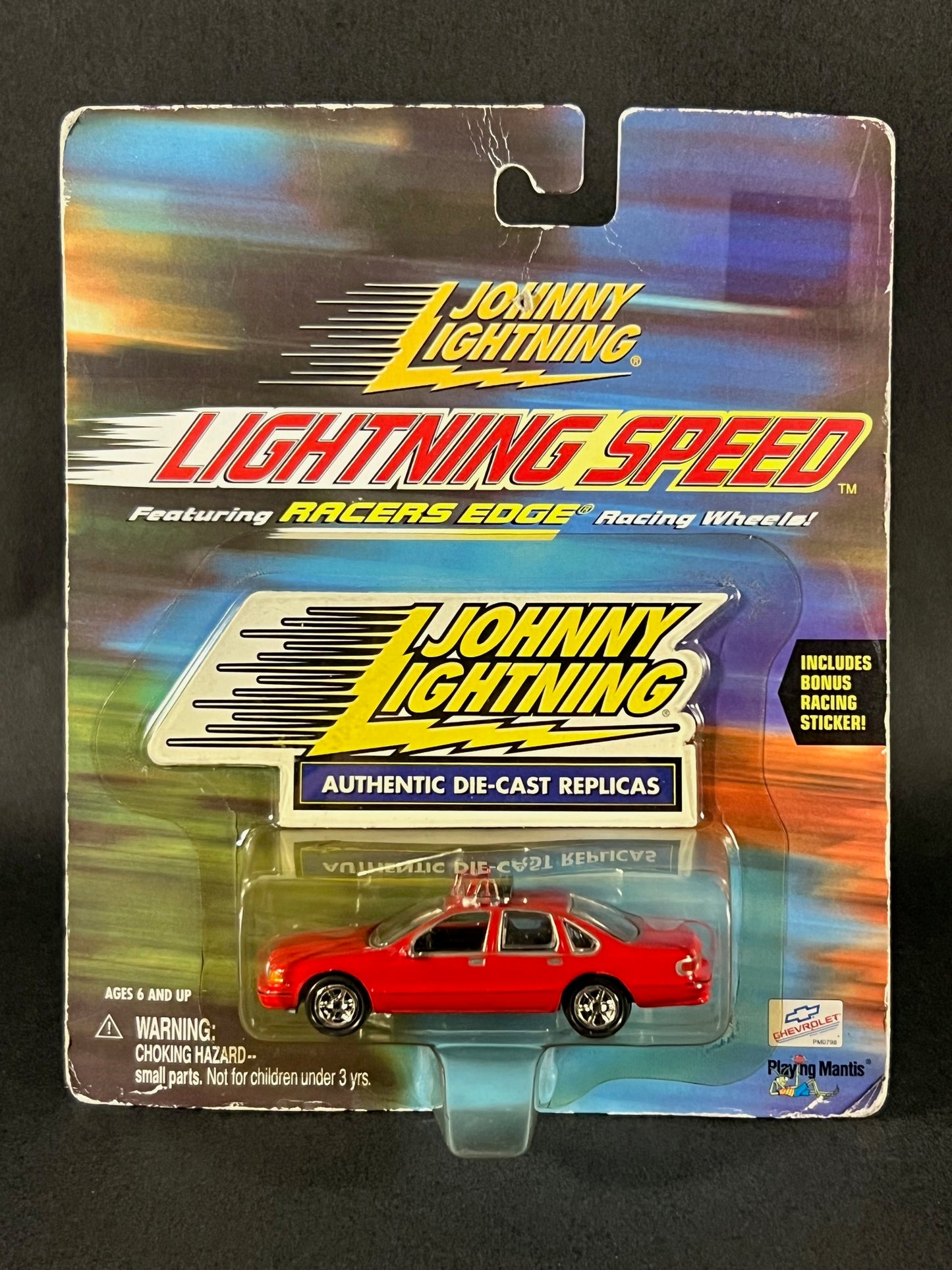 Johnny Lightning 2000 Lightning Speed 1995 Chevy Caprice Fire Chief, Red