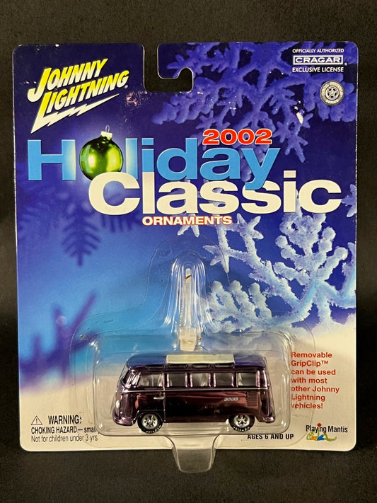 Johnny Lightning 2002 Holiday Classic Ornaments 1965 VW 21 Window Bus, Purple