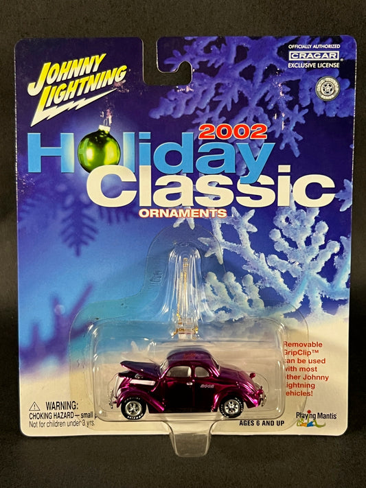 Johnny Lightning 2002 Holiday Classic Ornaments 1937 Ford Coupe, Purple