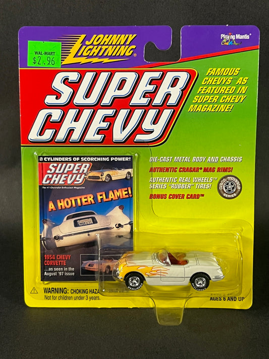 Johnny Lightning 1999 Super Chevy 1954 Chevy Corvette, White