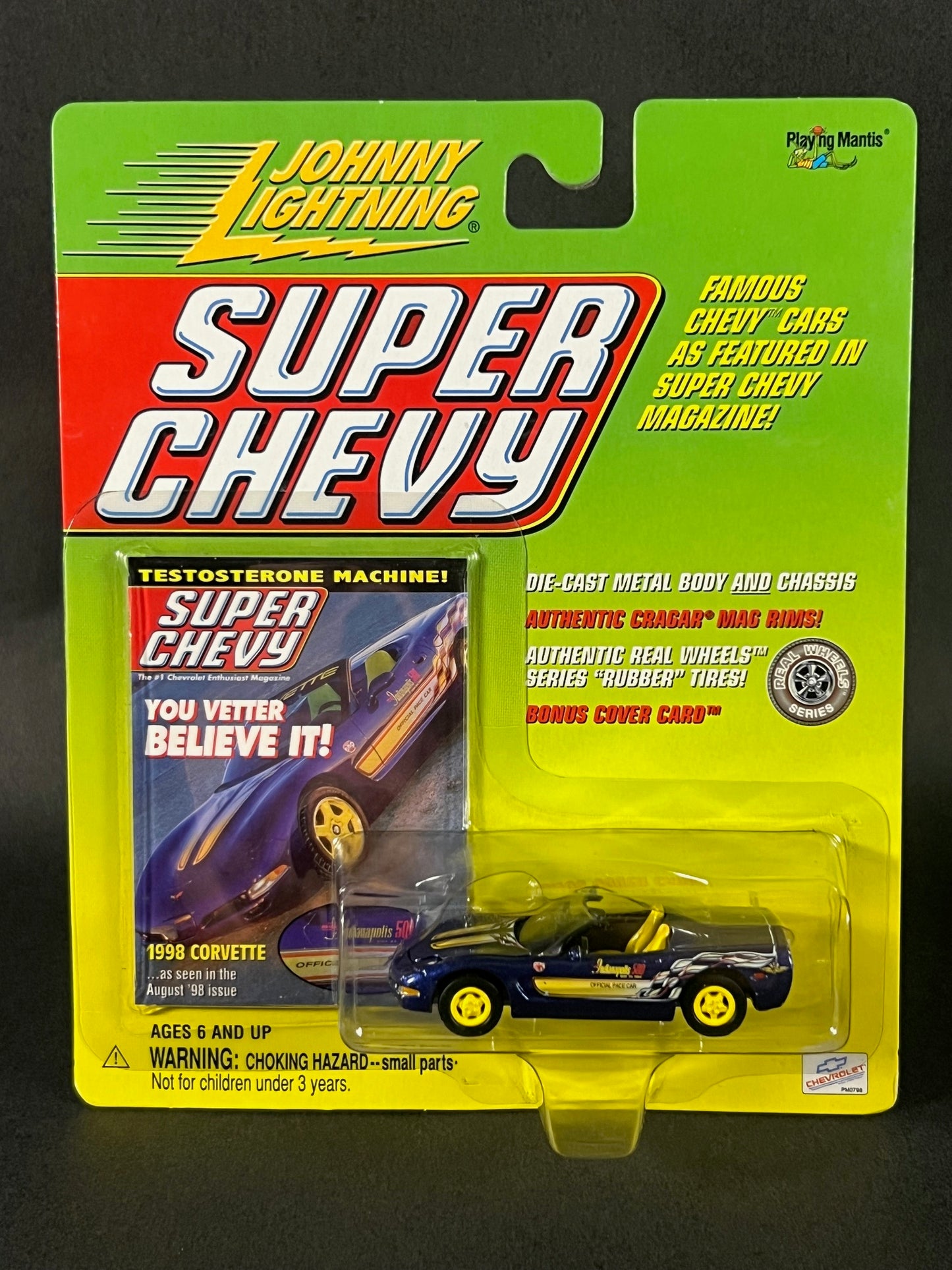 Johnny Lightning 1999 Super Chevy 1998 Corvette, Blue