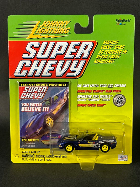 Johnny Lightning 1999 Super Chevy 1998 Corvette, Blue