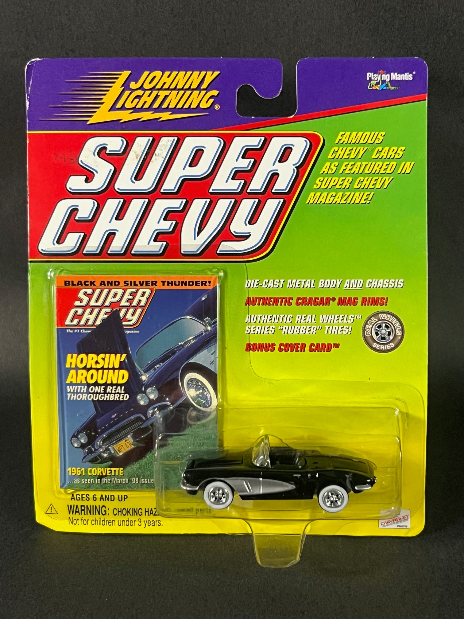 Johnny Lightning 1999 Super Chevy 1961 Corvette, Black – Plutoniumgarage