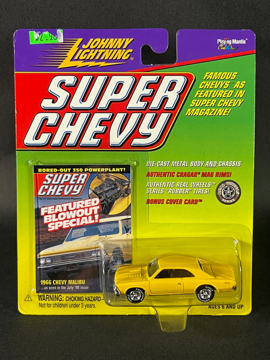 Johnny Lightning 1999 Super Chevy 1966 Chevy Malibu, Yellow