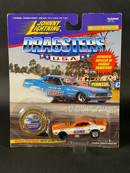 Johnny Lightning 1995 Dragsters USA Series 1 '72 Color Me Gone, Orange and White