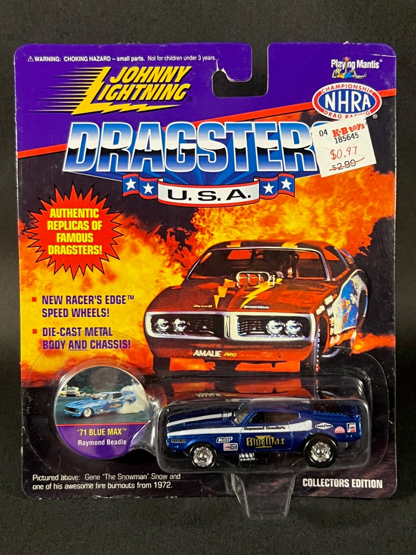 Johnny Lightning 1996 Dragsters USA Collectors Edition '71 Blue Max, Blue