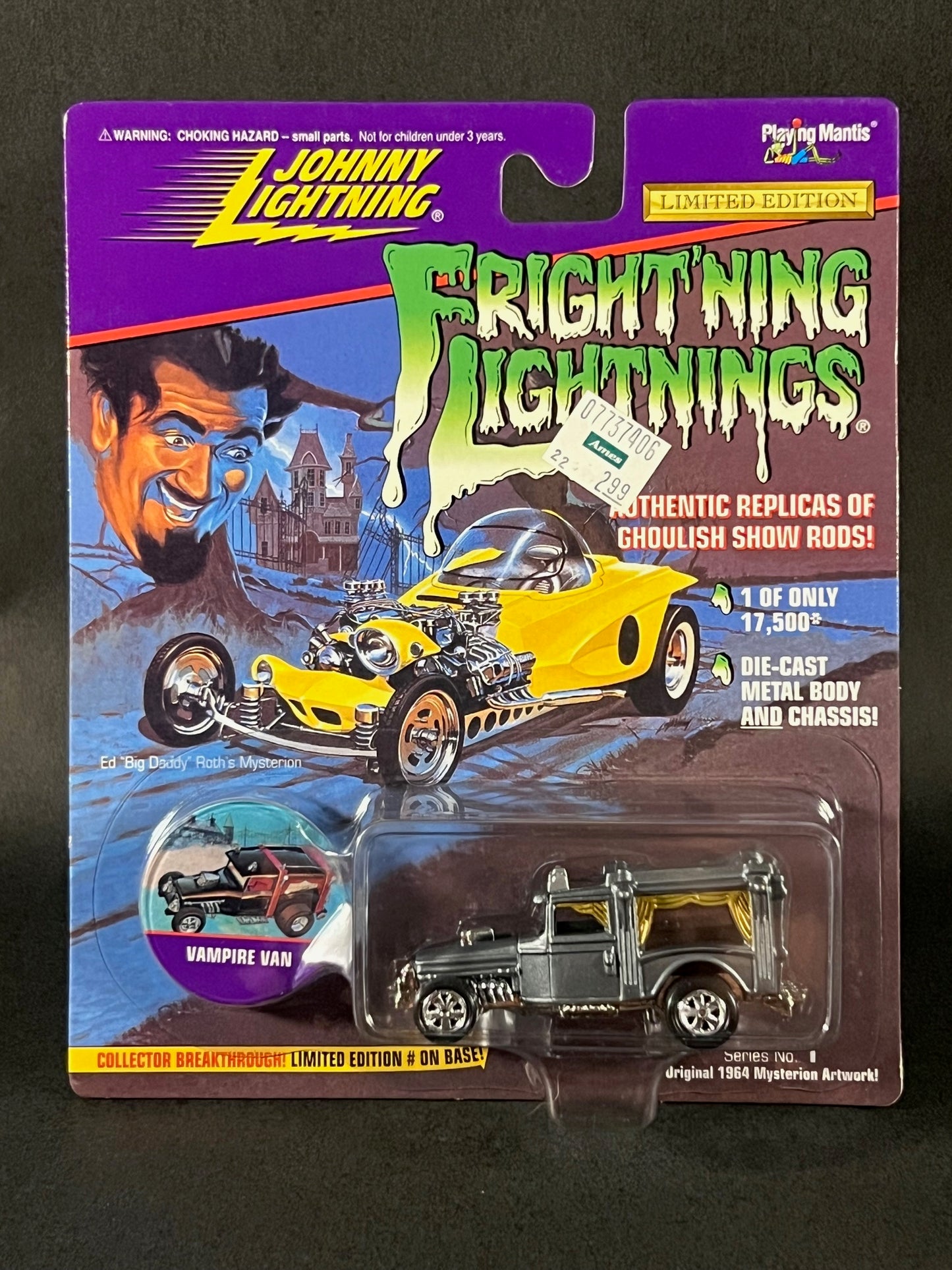 Johnny Lightning 1996 Fright'ning Lightnings Series 1 Vampire Van, Silver