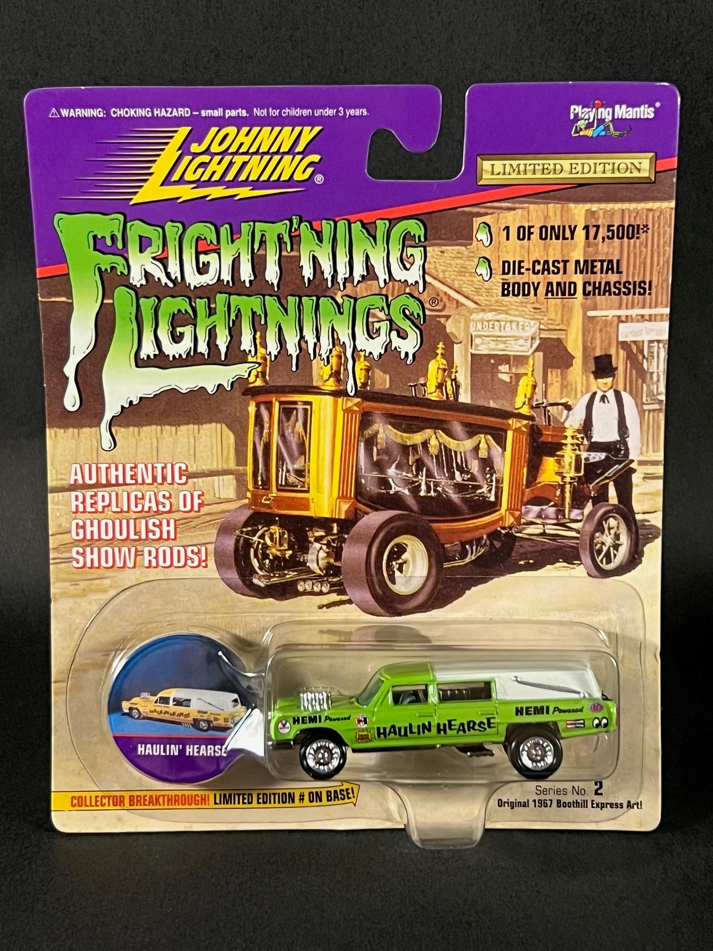 Johnny Lightning 1996 Fright'ning Lightnings Series 2 Haulin' Hearse, Green