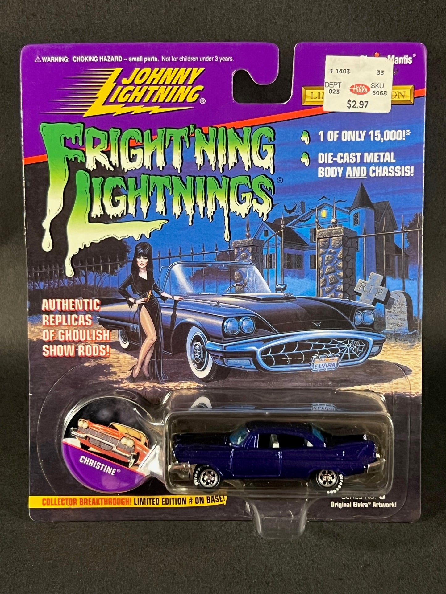 Johnny Lightning 1996 Fright'ning Lightnings Series 3 Christine, Blue