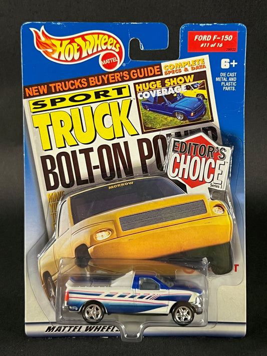 2000 Hot Wheels Editor's Choice Series 1 #11 Ford F-150, White and Blue