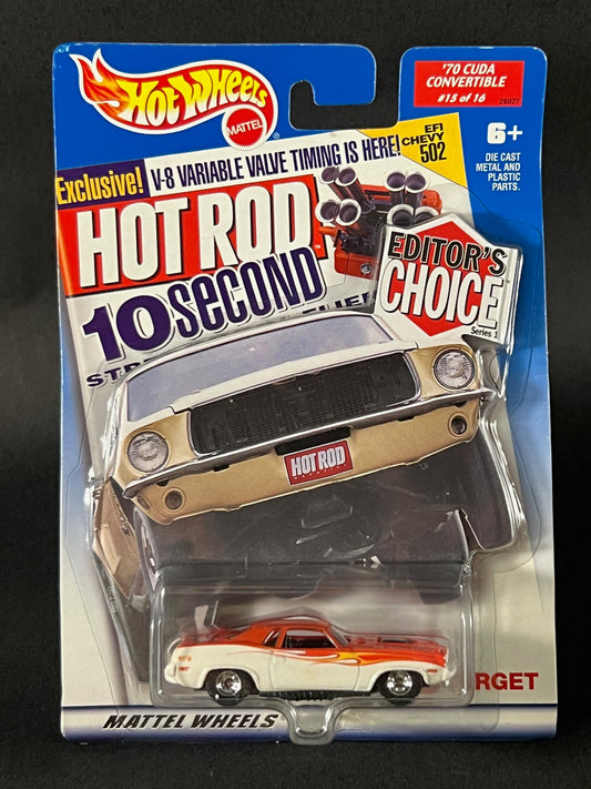 Hot Wheels 2000 Editor's Choice Series 1 #15 '70 Cuda Convertible, Orange and White