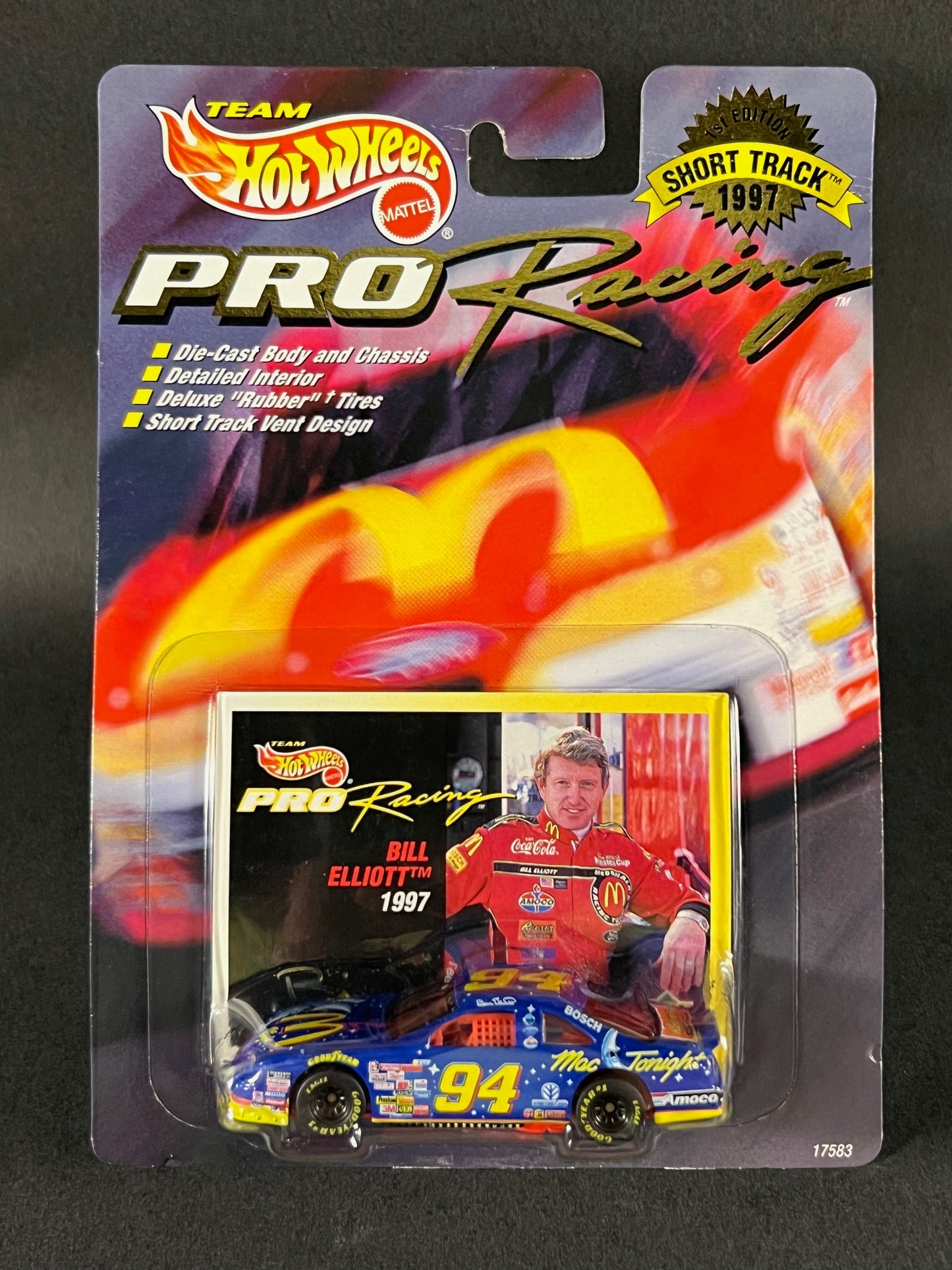 Team Hot Wheels Pro Racing 1st Edition 1997 Short Track 94 Bill Elliott