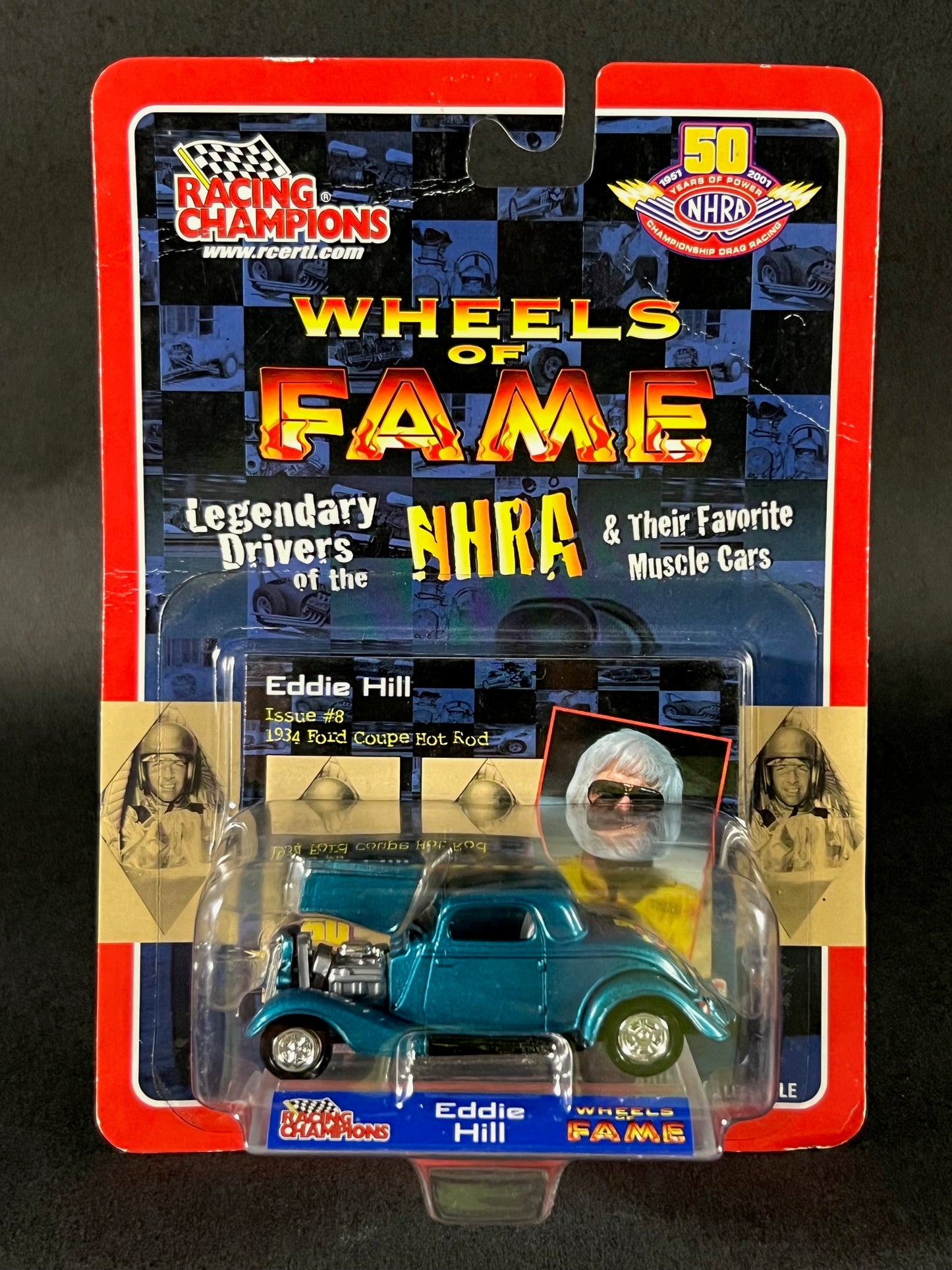 Racing Champions 2001 NHRA Wheels of Fame Issue #8 1934 Ford Coupe, Blue