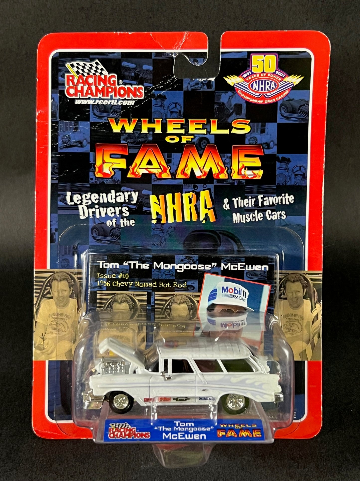 Racing Champions 2001 NHRA Wheels of Fame Issue #10 1956 Chevy Nomad, White