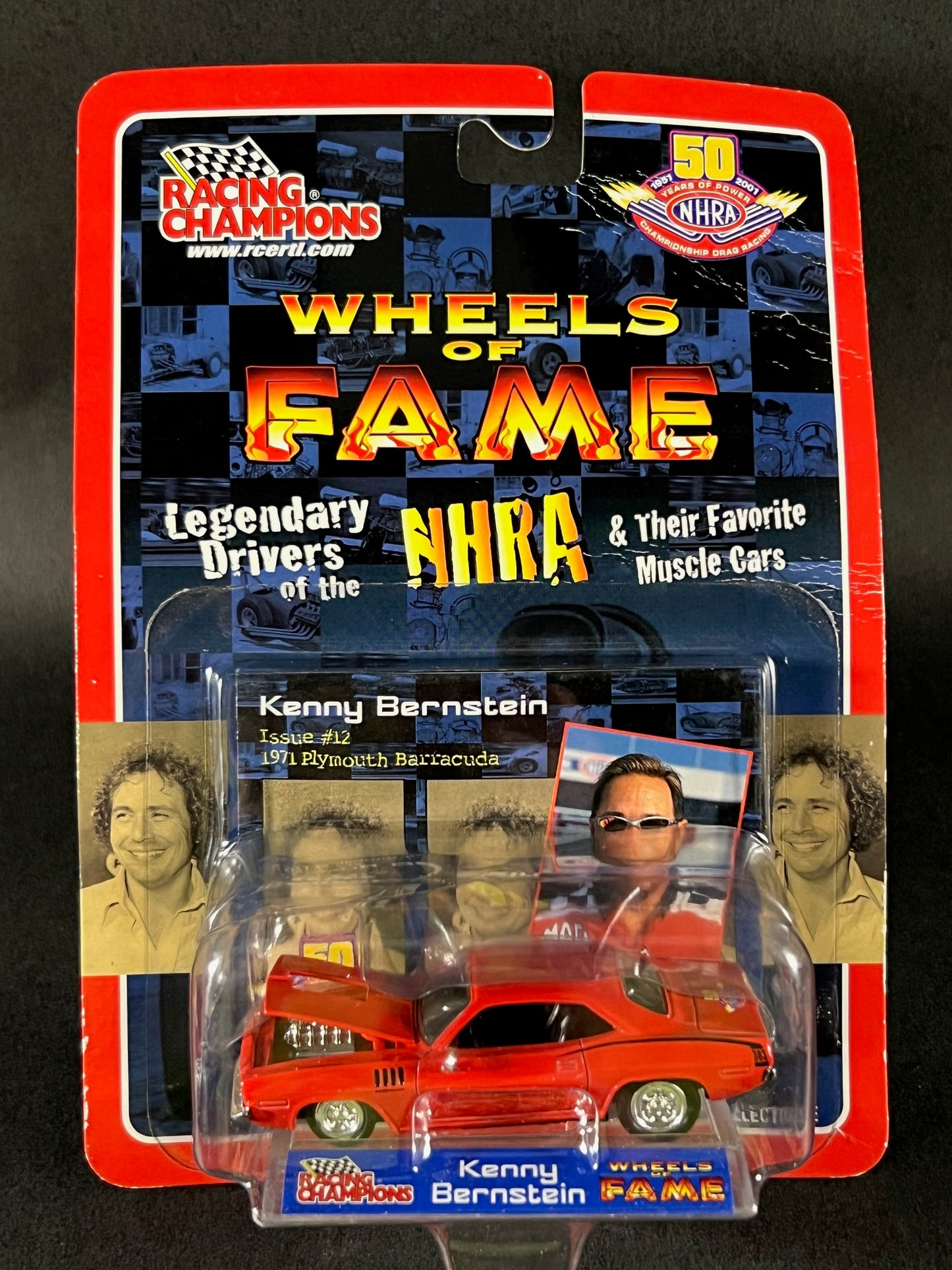 Racing Champions 2001 NHRA Wheels of Fame #12 1971 Plymouth Barracuda, Red