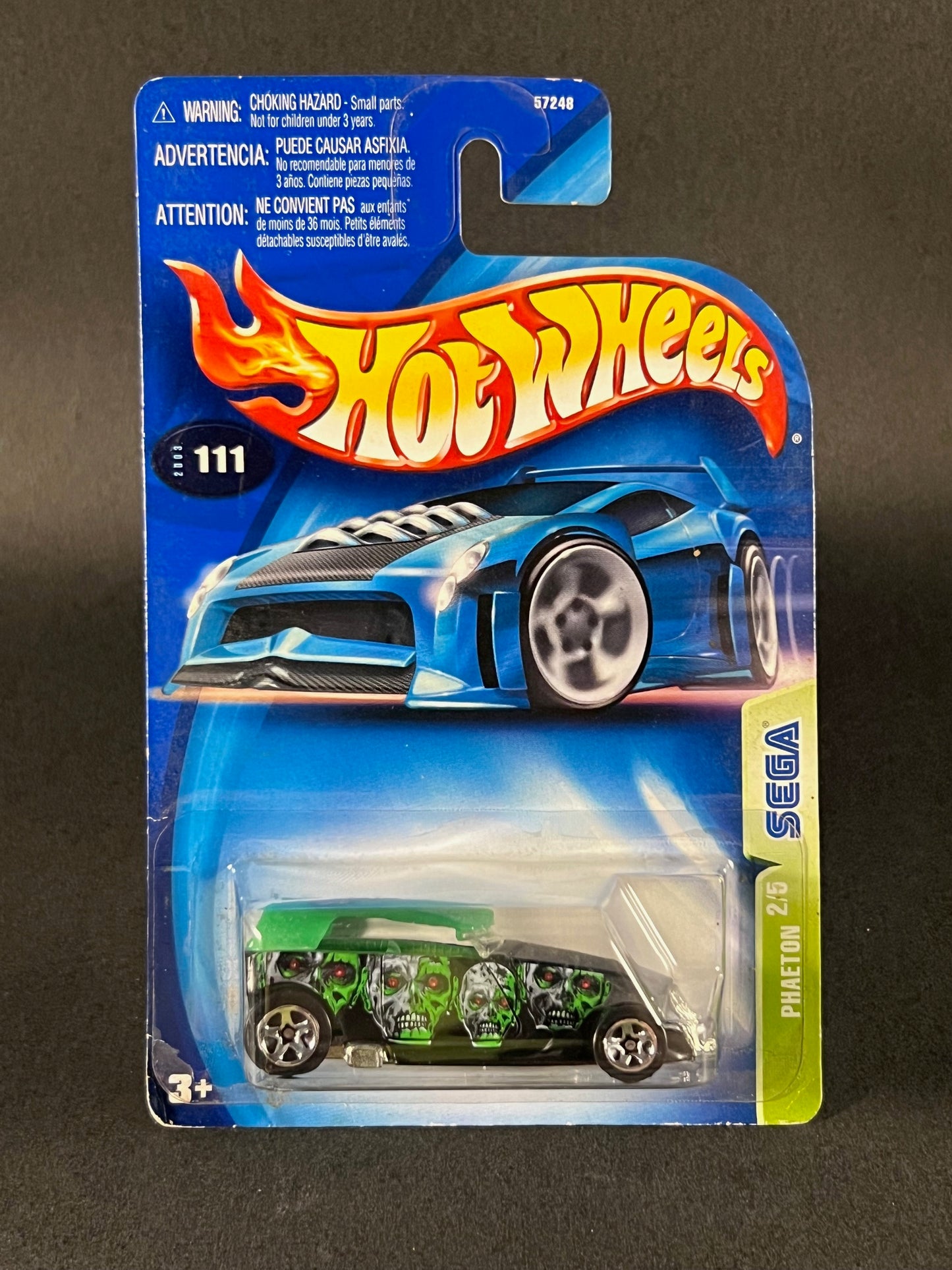 Hot Wheels 2003 #111 SEGA Phaeton, Black and Green