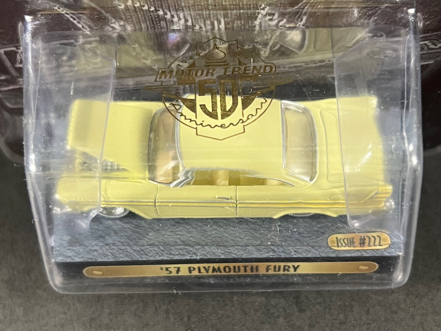 Racing Champions 1999 MINT Motor Trend #222 '57 Plymouth Fury, Yellow