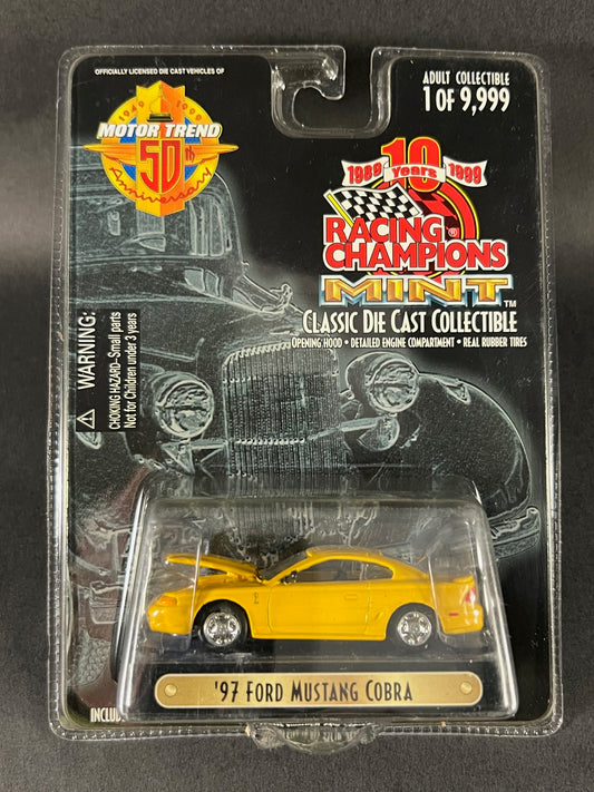 Racing Champions 1999 MINT Motor Trend #201 '97 Ford Mustang Cobra, Yellow