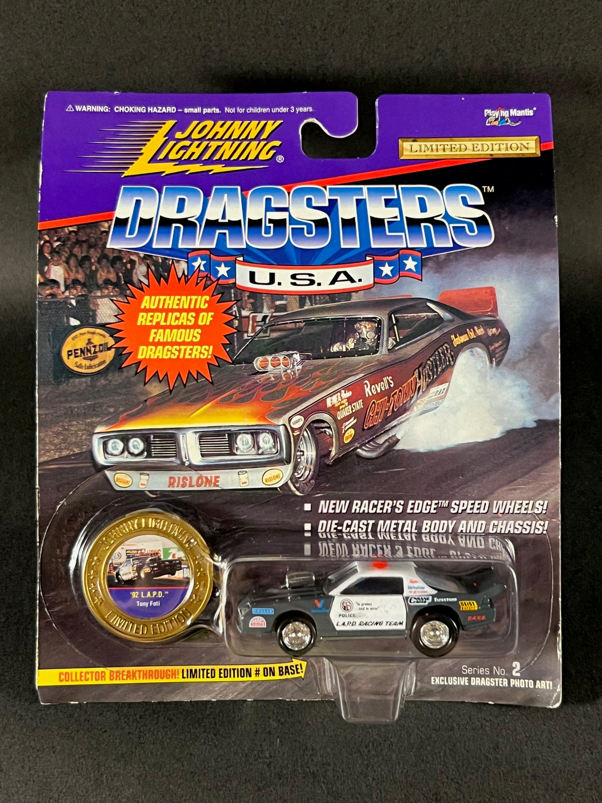 Johnny Lightning 1995 Dragsters USA Series 2 '92 LAPD Tony Foti, Gray ...