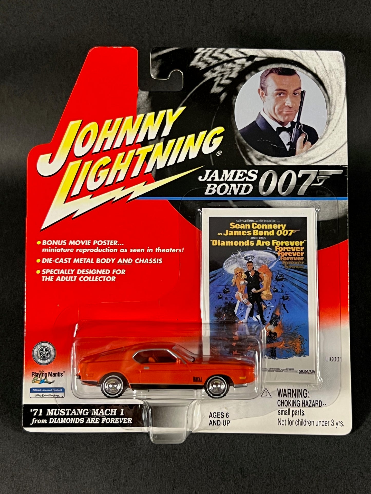 Johnny Lightning 2001 James Bond 007 '71 Mustang Mach 1, Red