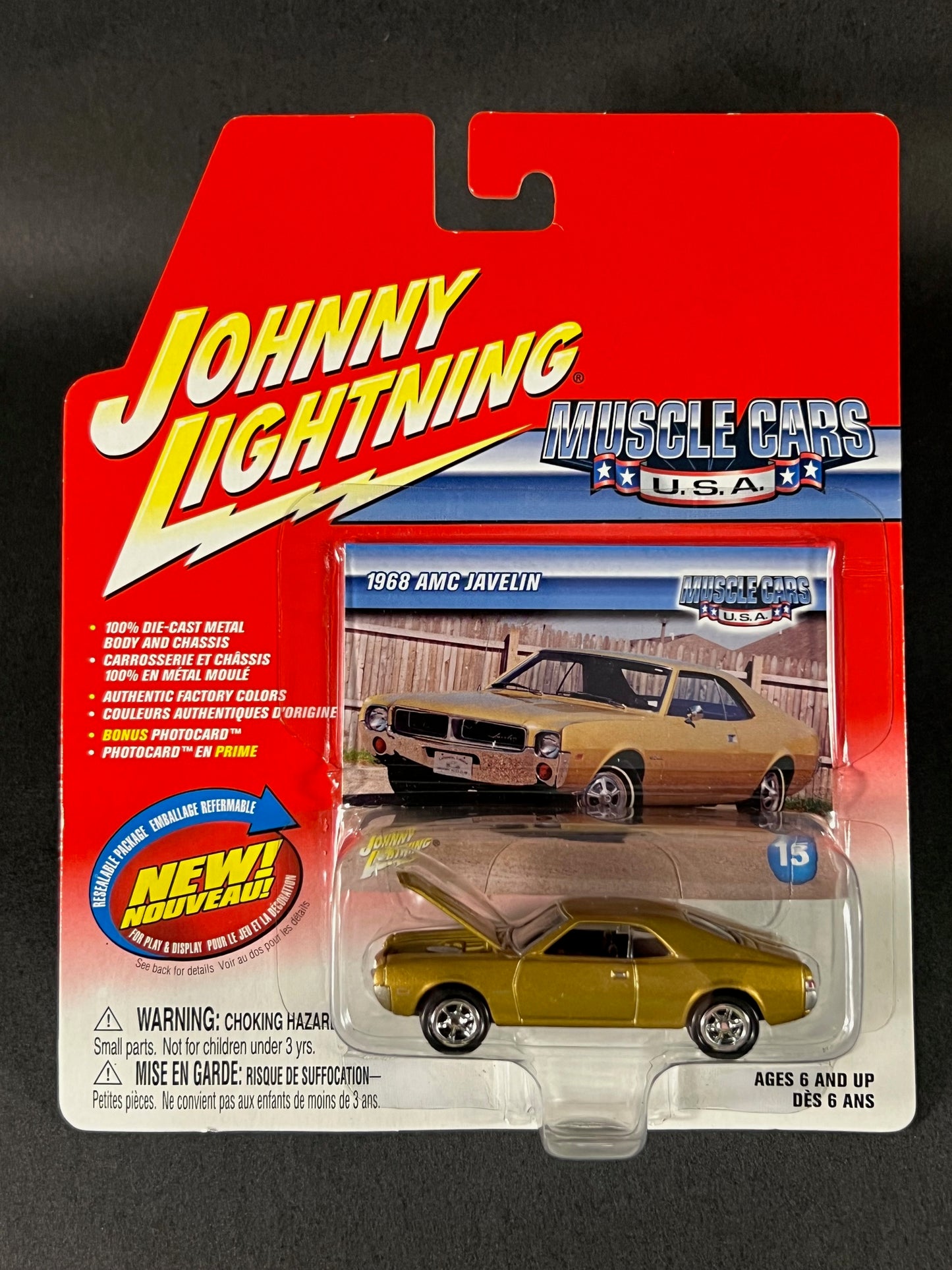 Johnny Lightning 2004 Muscle Cars USA #15 1968 AMC Javelin, Gold